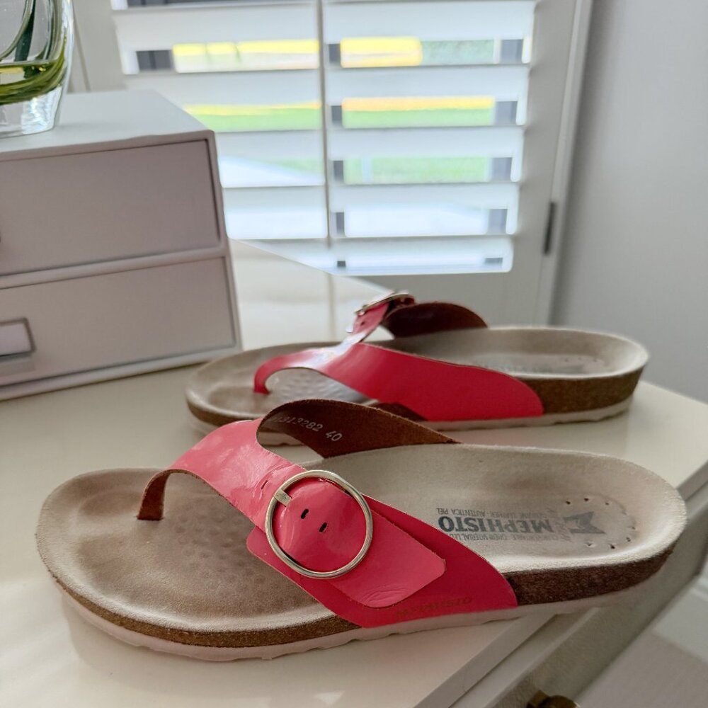 Coral Patent Leather Sandal